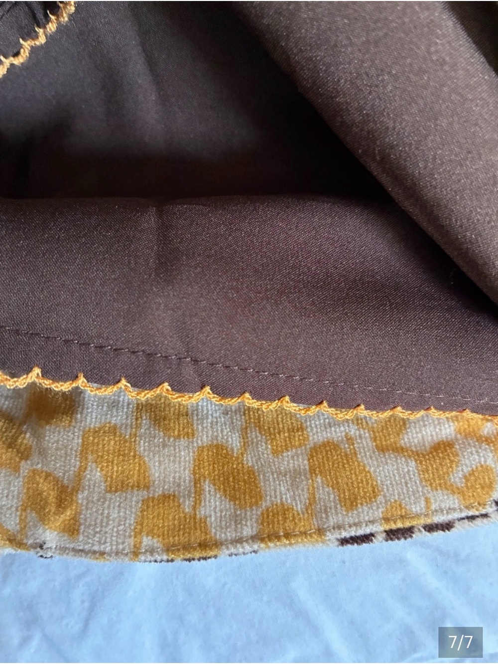 Maeve Anthropologie Patchwork Mini Skirt in Yellow, Brown & Blue - Picture 7 of 7